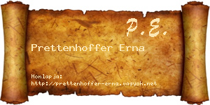 Prettenhoffer Erna névjegykártya